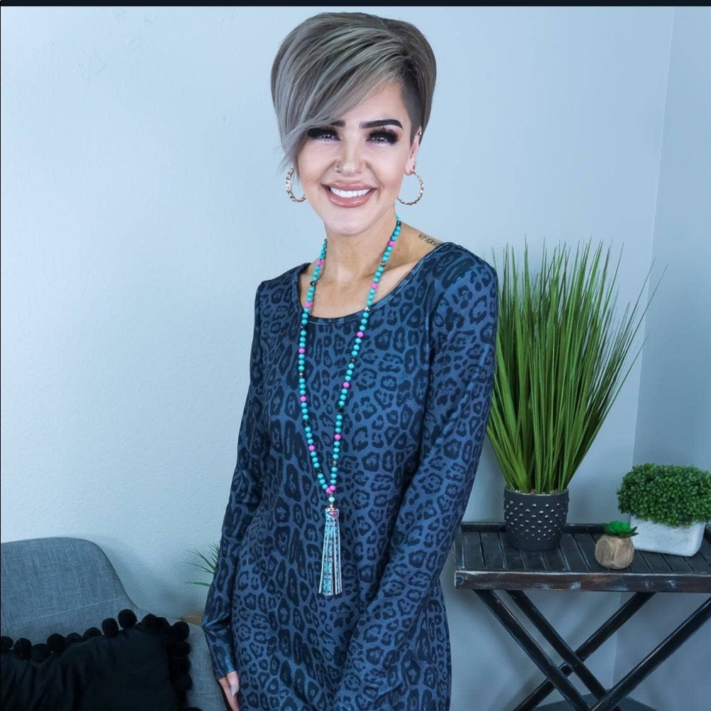Crazy Train Gray Leopard Dress